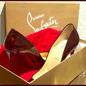 Louboutin Pigalle blood patent glitter